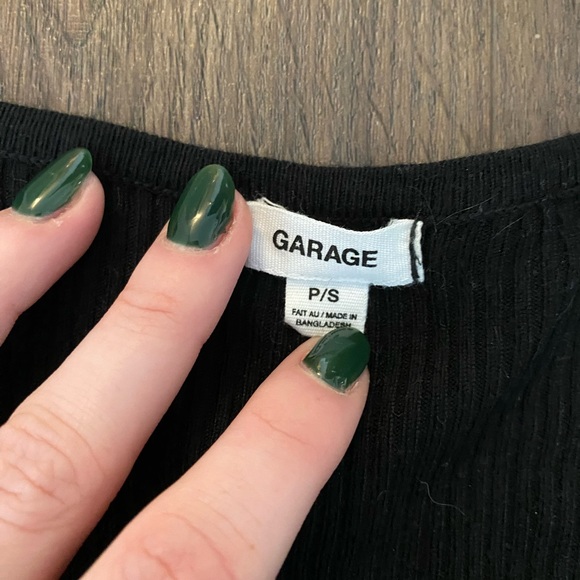 Garage long sleeve crop top button low cut front - Picture 3 of 4